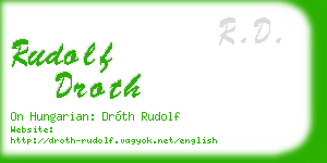 rudolf droth business card